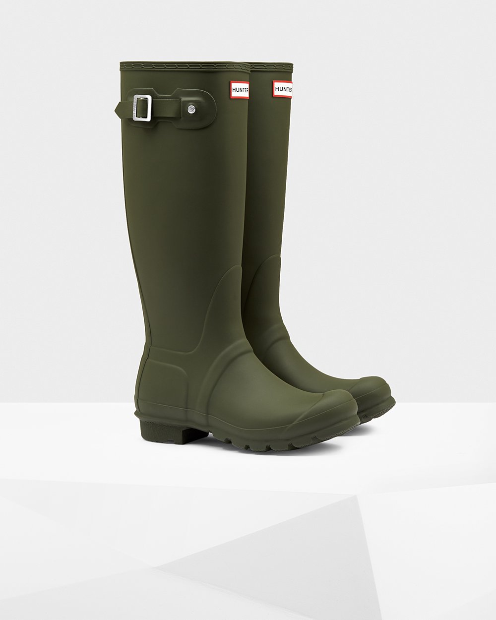 Womens Tall Rain Boots - Hunter Original (85WRJDCHK) - Dark Olive